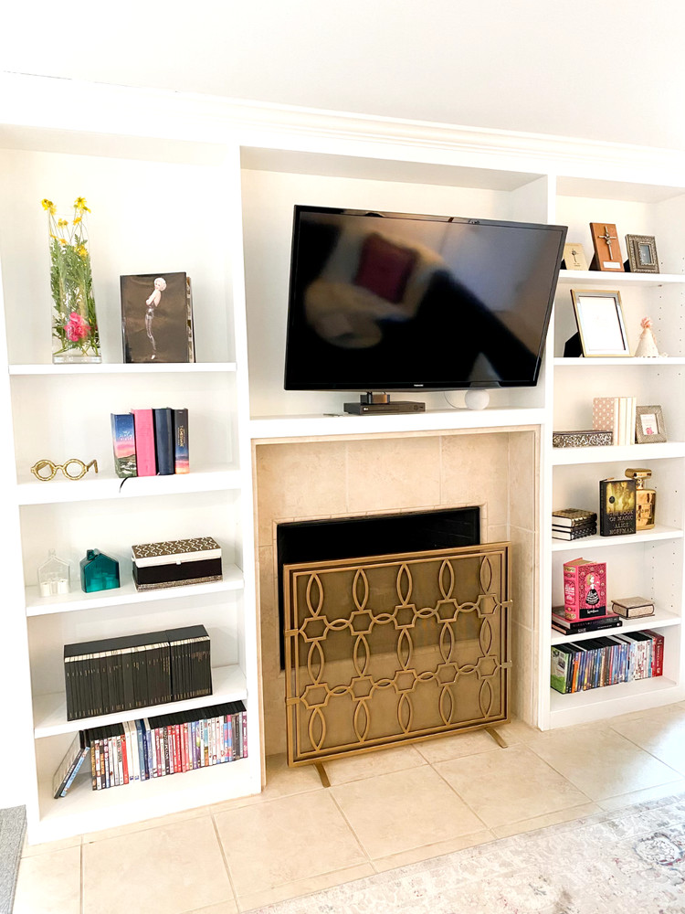 Fireplace Screen Satin Brass