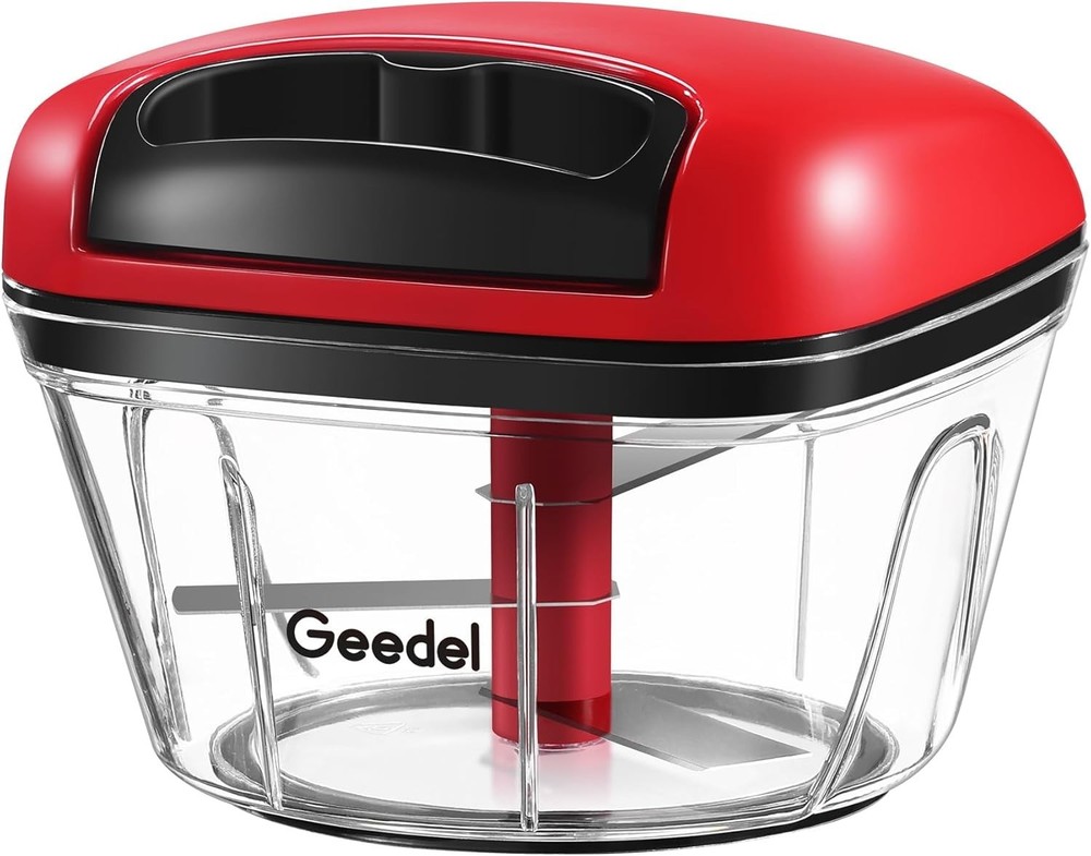 Manual Food Processor: Stainless Steel Pull Chopper with 2-Cup Capacity