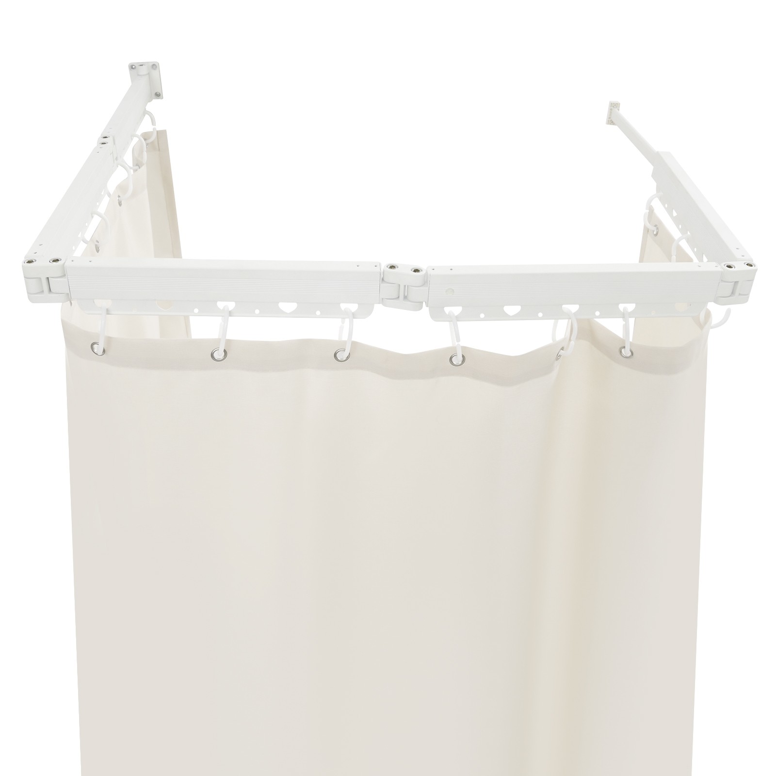 Bathroom Shower Curtain Folding Shower Curtain Rod Wall Mounted 110.23 lbs Load