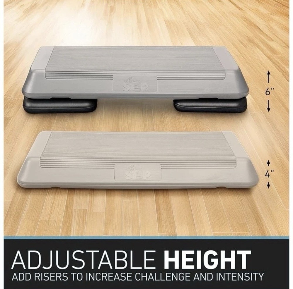 The Step Original Aerobic Platform - Circuit Size Grey Aerobics Stepper 2 Risers