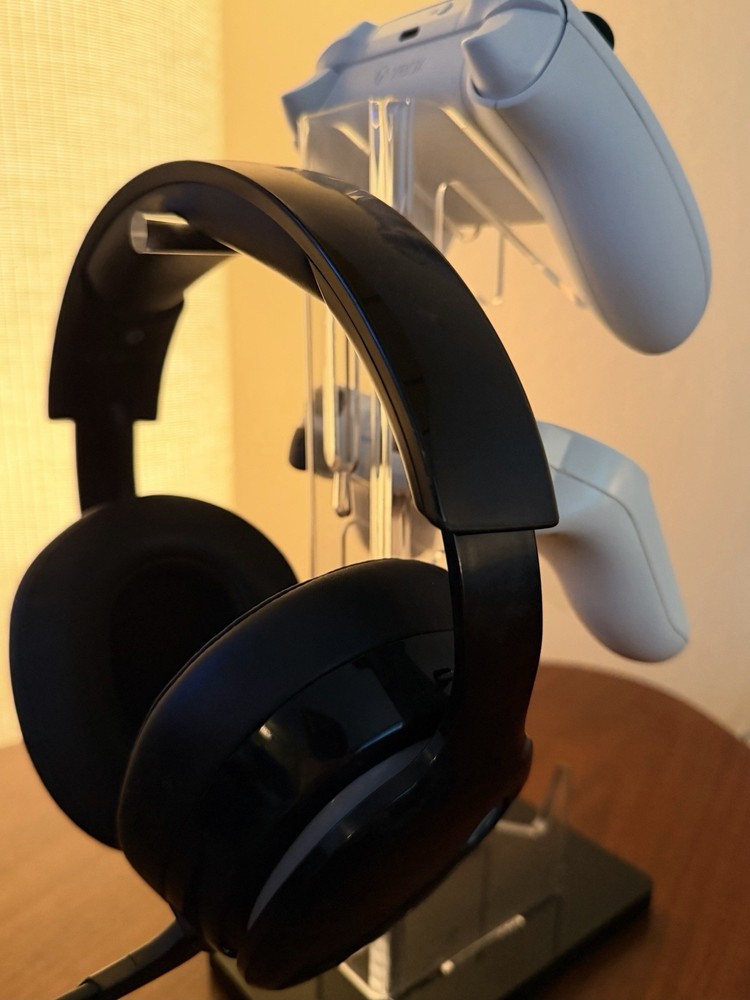 3-Tier Game Controller and Headphone Display Stand - Acrylic Transparent Black