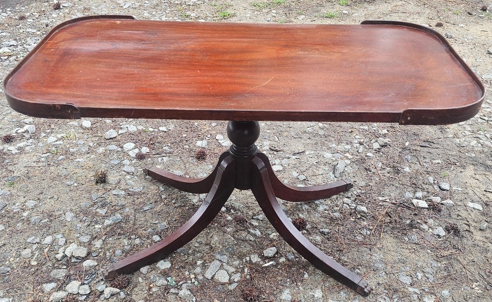 Vintage Rectangular Duncan Phyfe Coffee Table Mid-Century with Claw Feet