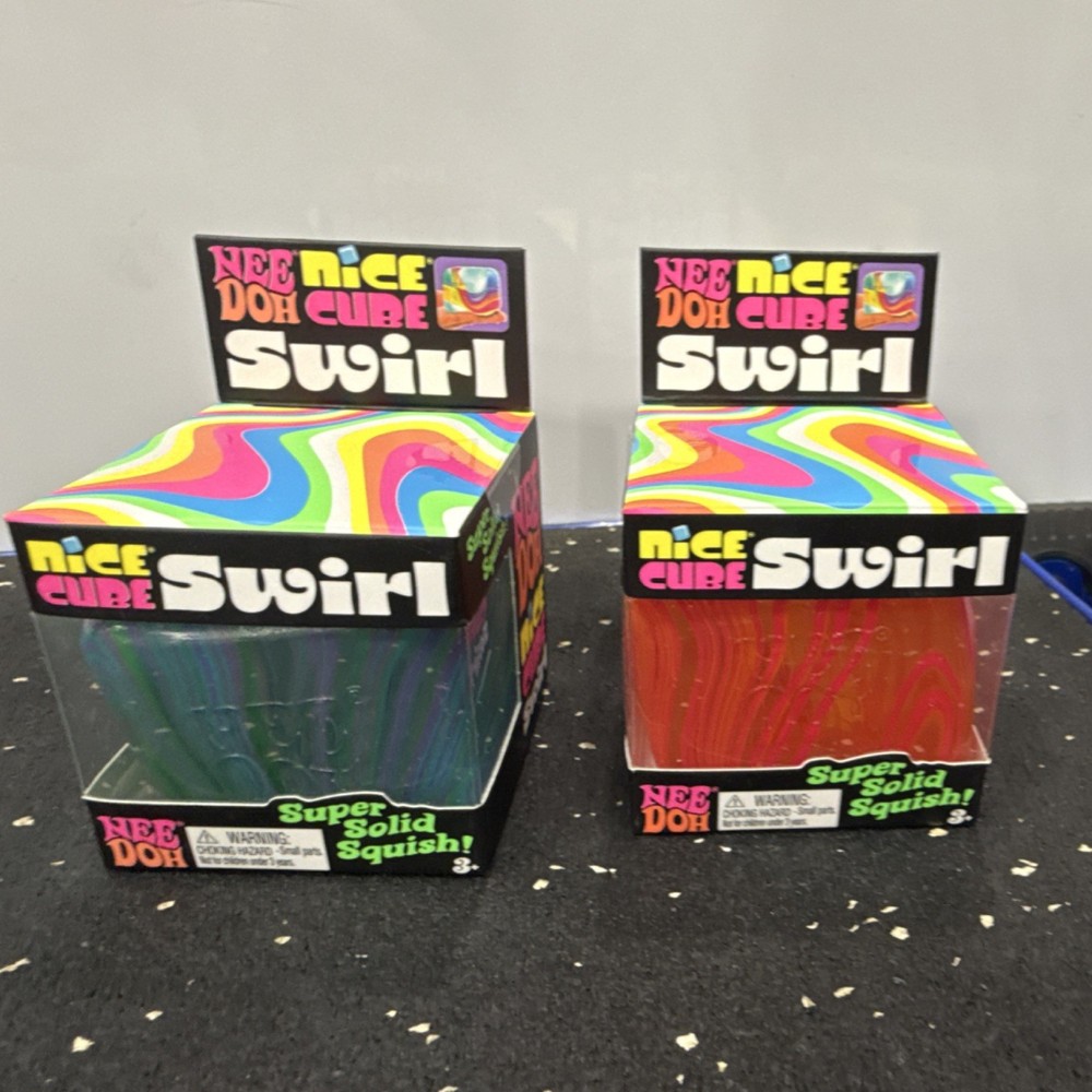 Schylling Nee Doh Nice Cube Swirl Super Solid Squish Sensory Toy Multicolor