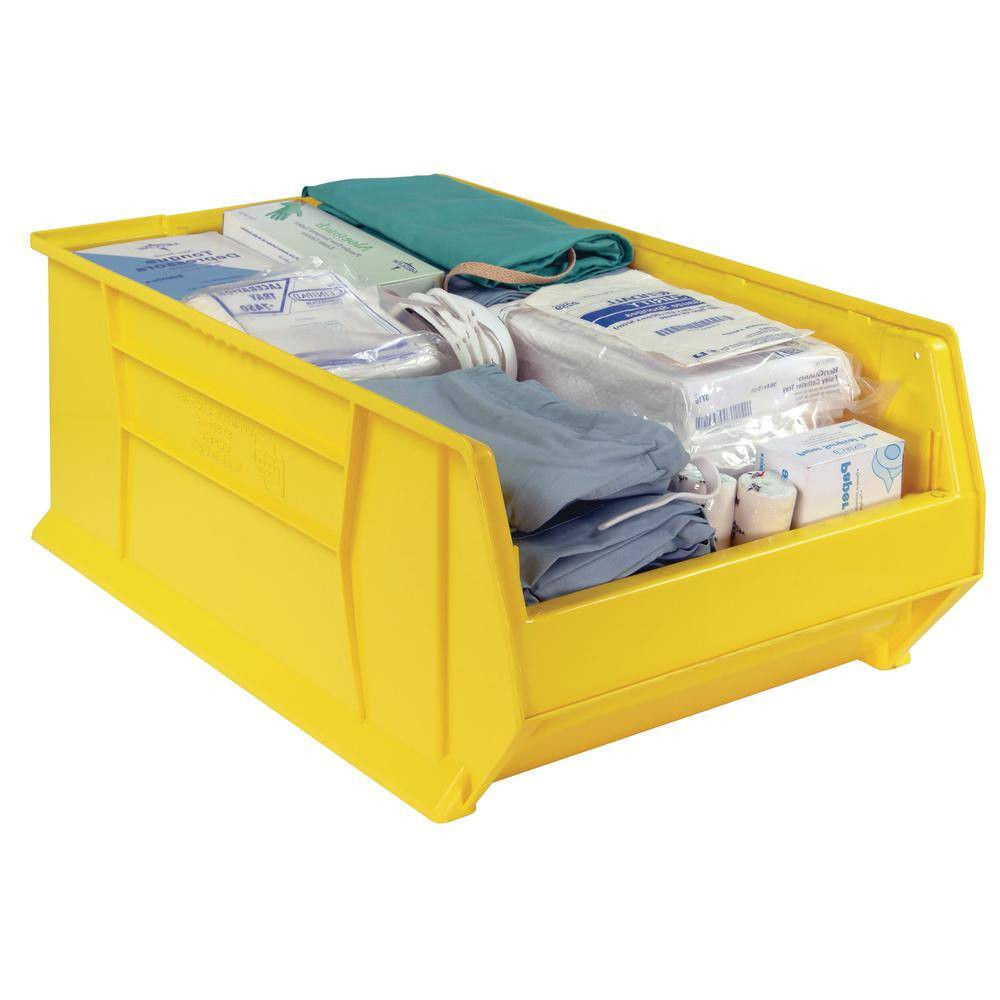 30 In. Hulk 28.45 Qt. Stack Bin in Yellow (4-Pack)