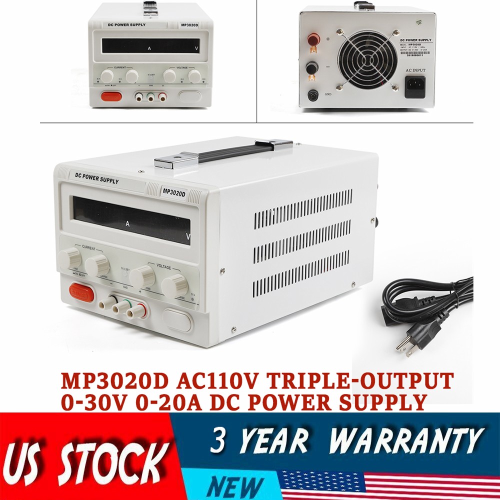 0-30V 0-20A Lab Test DC Power Supply Adjustable DC Regulated Power Variable 600W