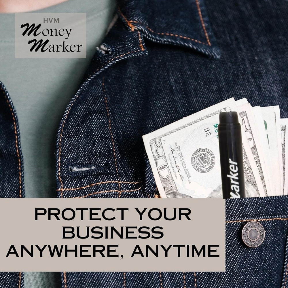 5-Pack Counterfeit Money Detector Pen with Chisel Tip for Instant Verification