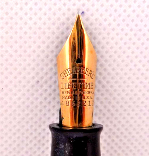 Sheaffer Vintage 1930's White Dot Black/Green Oversize Balance Pen--fine