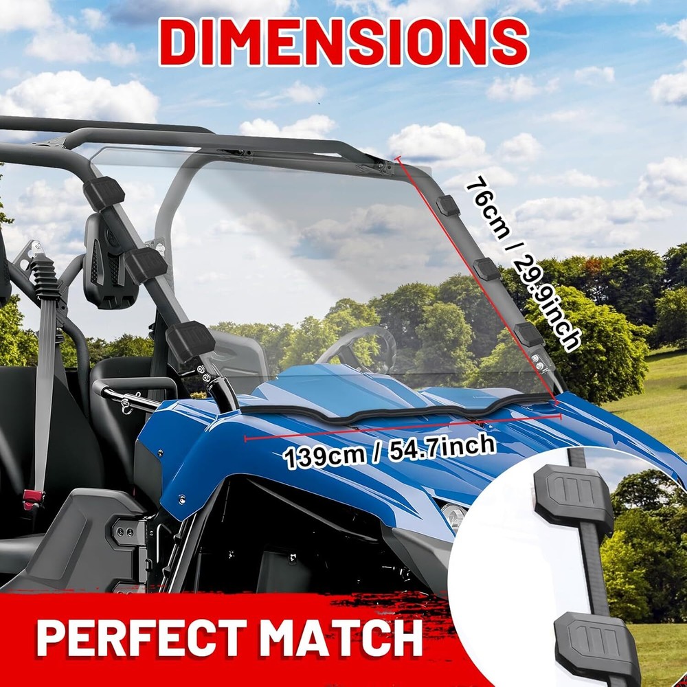 Scratch Resistant Full Windshield For 2015+ Viking EPS SE/Viking VI EPS Window