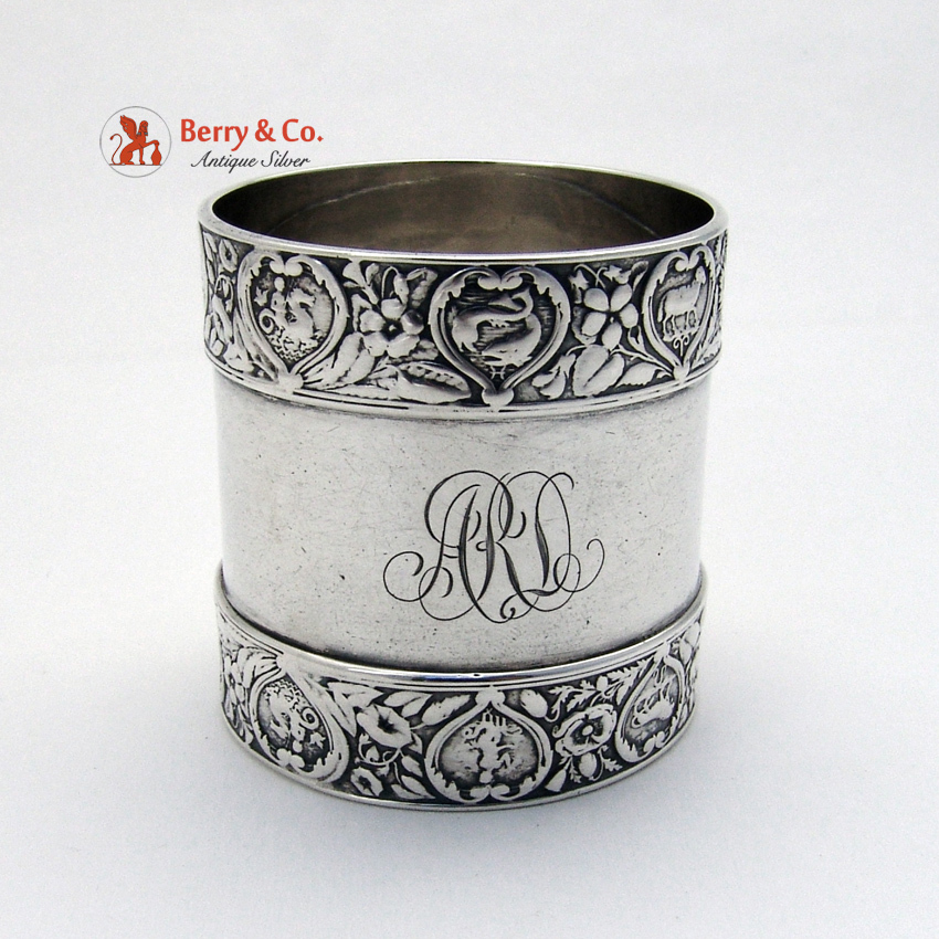 Gorham Zodiac Napkin Ring Sterling Silver 1900 Mono ARD