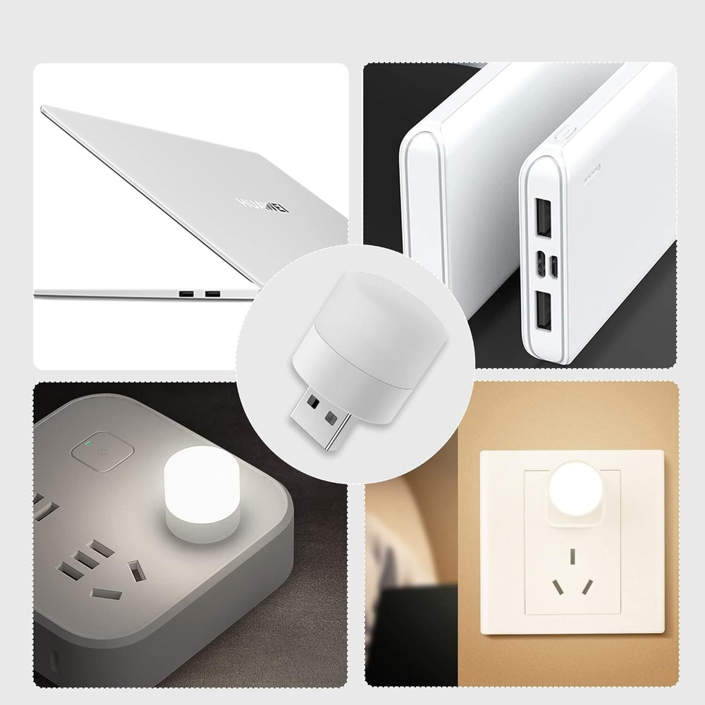 30PCS USB Portable LED Mini Nights Light Small Round Lamp Computer Mobile Power