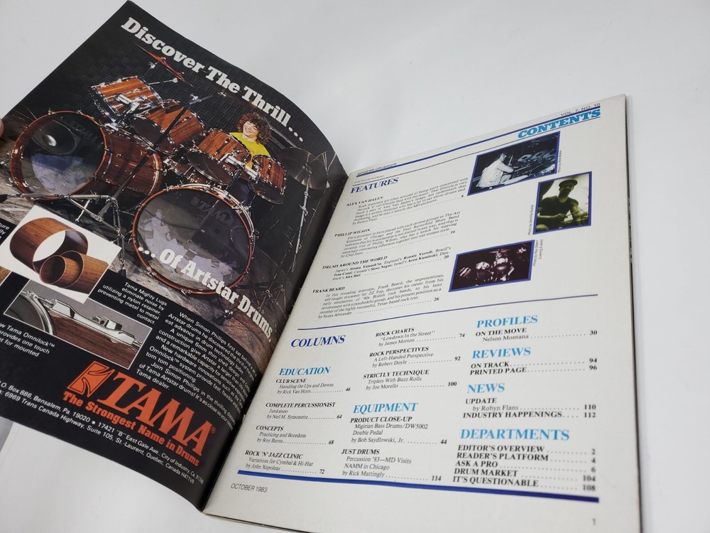 ALEX VAN HALEN MODERN DRUMMER Drums Magazine OCTOBER 1983
