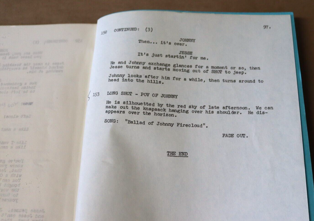 RARE VINTAGE 1975 JOHNNY FIRECLOUD ORIGINAL SCRIPT w/ DIRECTOR NOTES CASTLEMEN