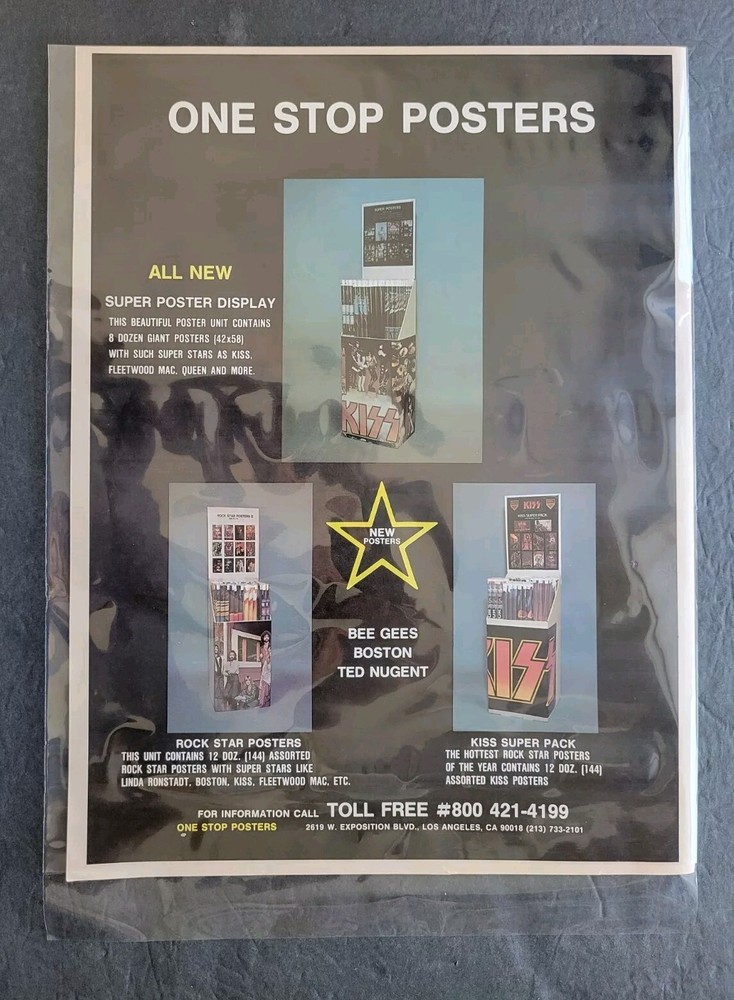 Kiss Retailer Poster Display Promo Print Advertisement Vintage 1978