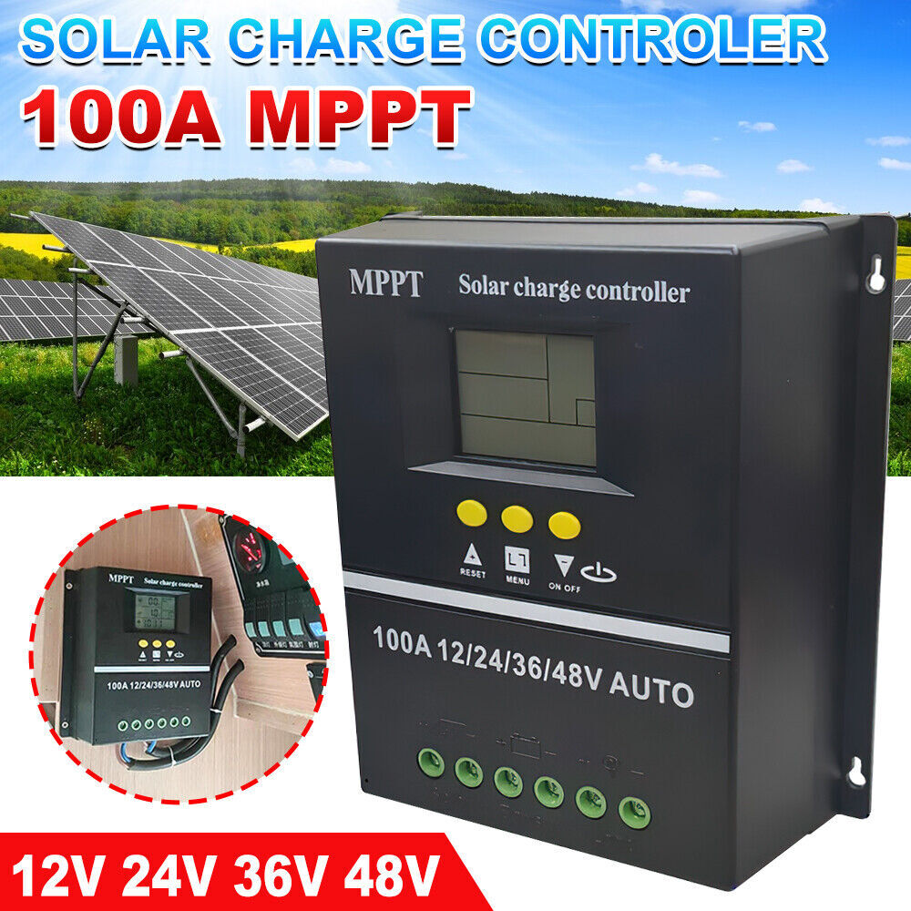 4000W 100A MPPT Solar PV Regulators 12V 24V 36V 48V Solar Charge Controller LCD