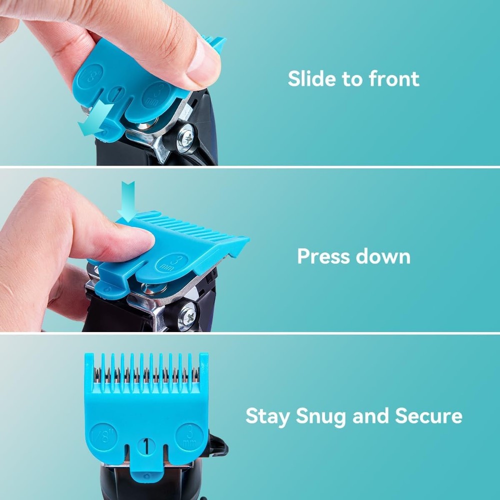 Clipper Guards Set Compatible with Most 3PCS without Magnet Clip, Multicolor