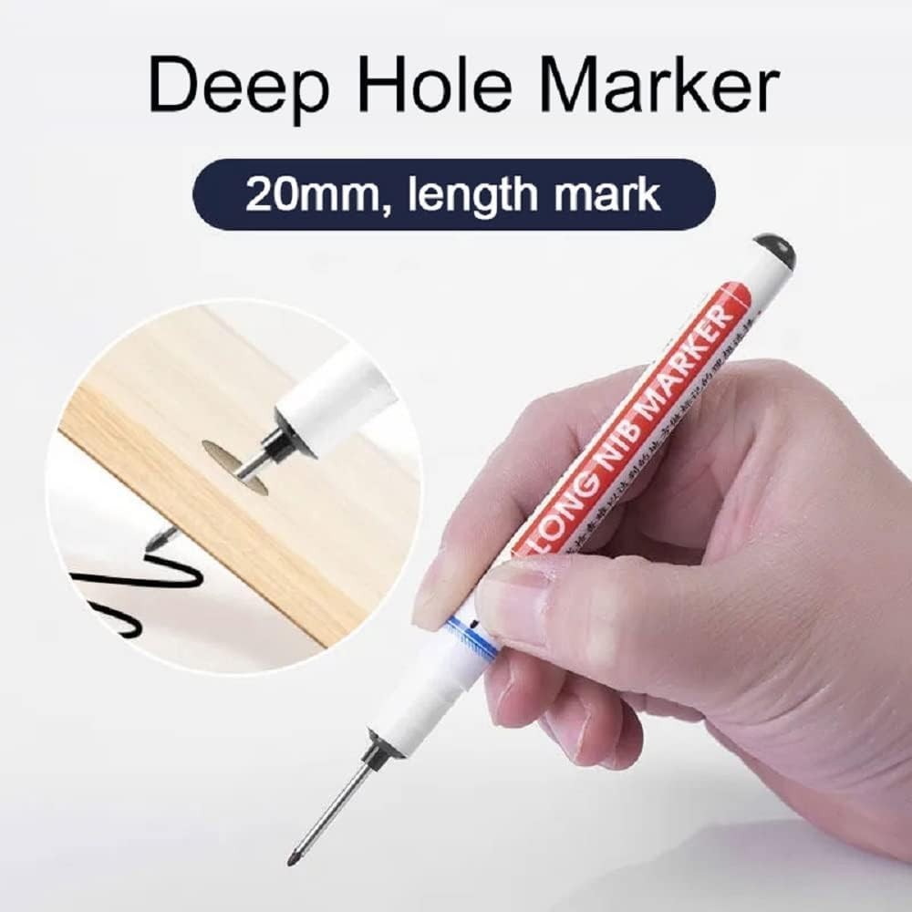 Versatile Deep Hole Pens - 3 Colors for Precision Marking in Artisanal Work