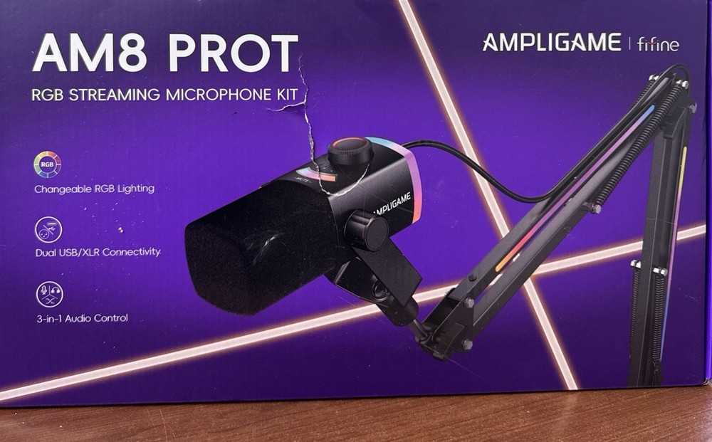 XLR/USB Gaming Microphone Set Dynamic PC Mic for Streaming Podcasting Compute...