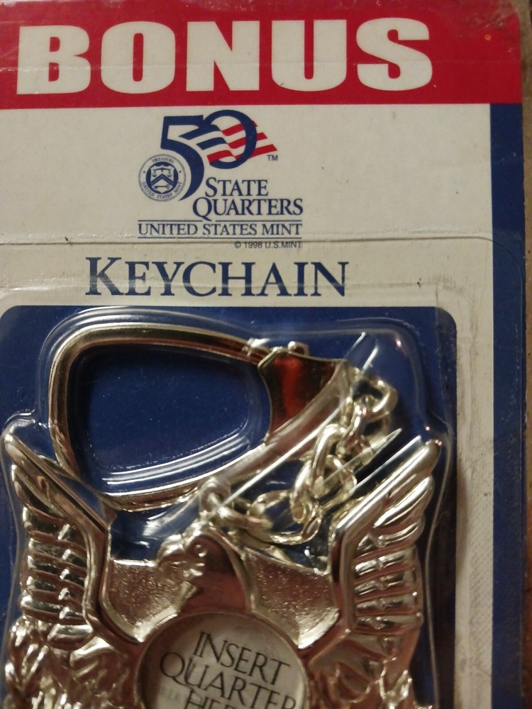 50 State Quarters Eagle Keychain US Mint Metal 1998