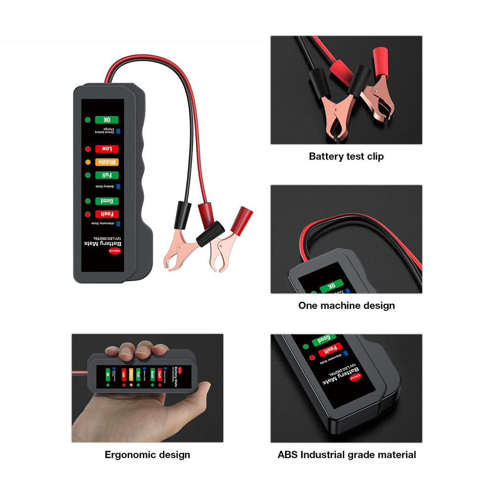 12V Battery Load Tester Car Autocycle Alternator Analyzer Check Diagnostic Tool
