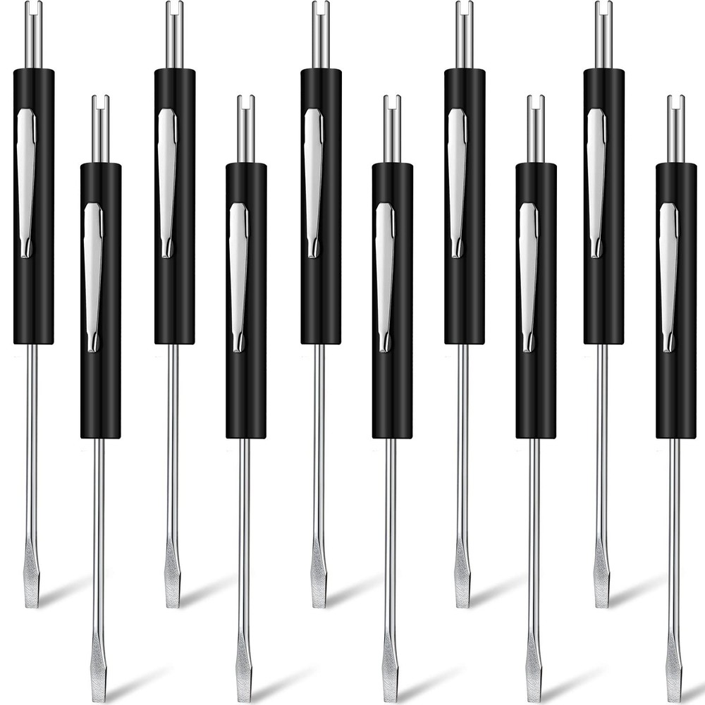 10 Pcs Pocket Screwdriver with Valve Core Removal Tools Mini Screwdriver Set ...
