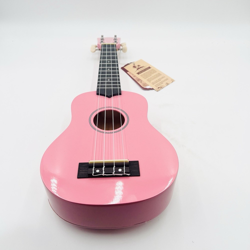 Donner 21" Soprano Ukulele Beginner Bundle + Tuner Picks Ukalele Ukelele | Pink