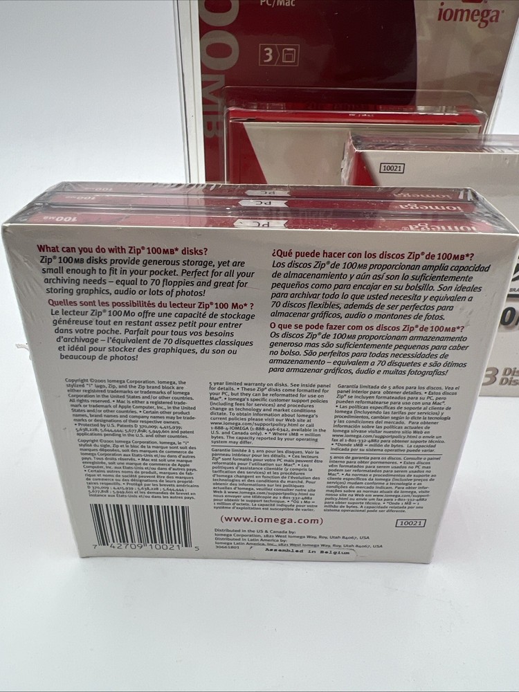 ZIP 100MB 3 DISK SET BRAND NEW SEALED X3