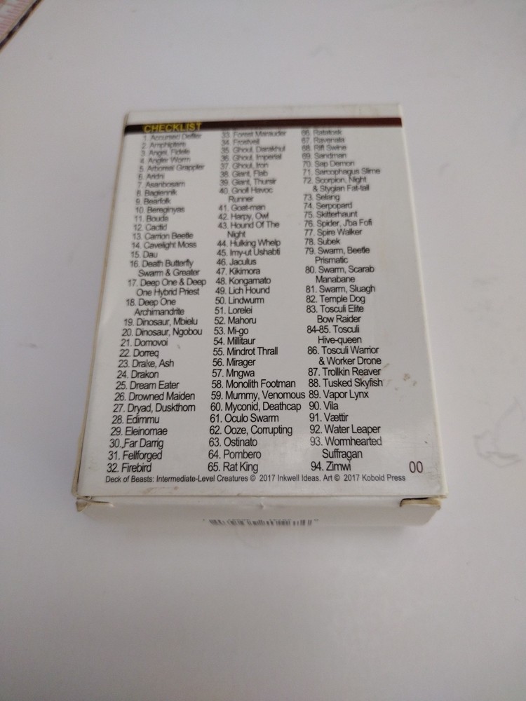 Deck Of Beast 5th Edition Intermediate Level Creatures Dungeons & Dragons