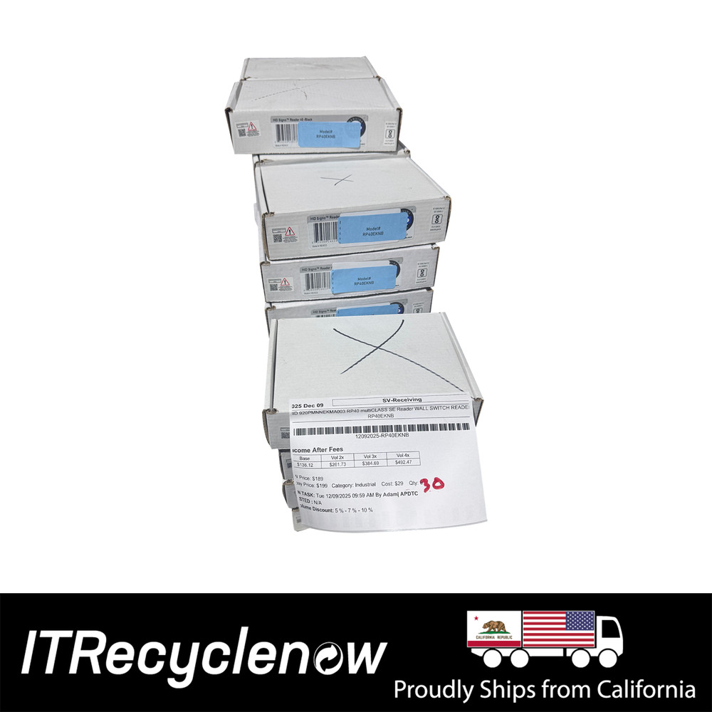 HID multiCLASS SE RP40EKNB Smart Card / Prox Wall Switch Reader – Black