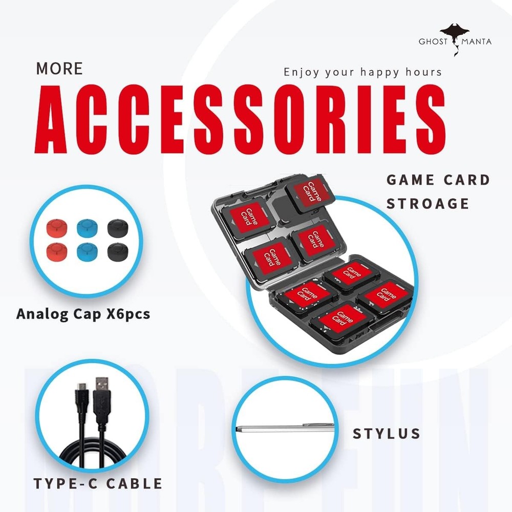 Accessories Kit Compatible with Nintendo Switch Console (14 in 1 Accessory Kit)