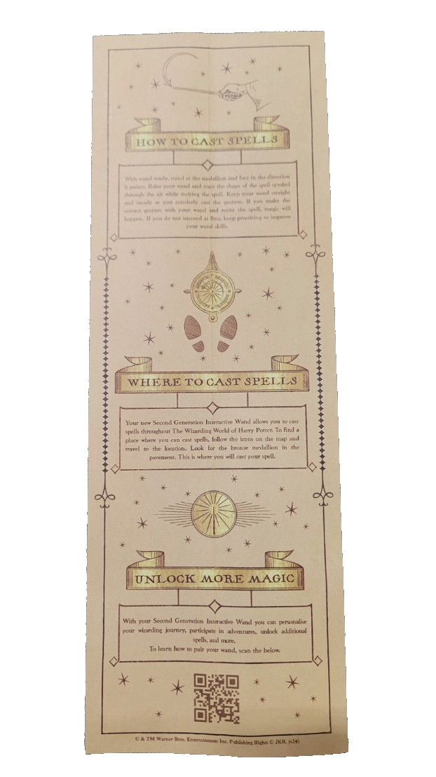 Universal Studios Harry Potter 2nd Gen Interactive Wand-Black Silver-NEW IN BOX