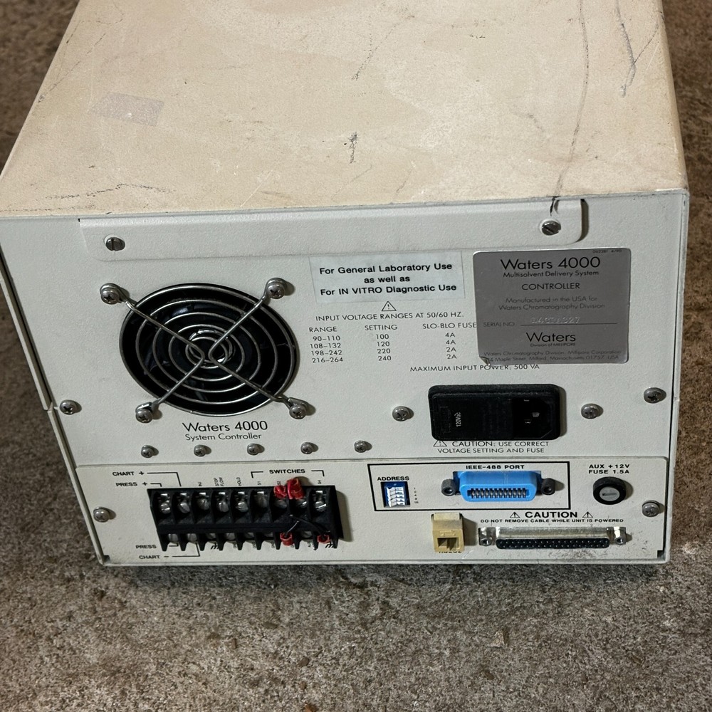 WATERS 4000 MULTISOLVENT DELIVERY SYSTEM CONTROLLER MILLIPORE 50/60 Hz 🎯