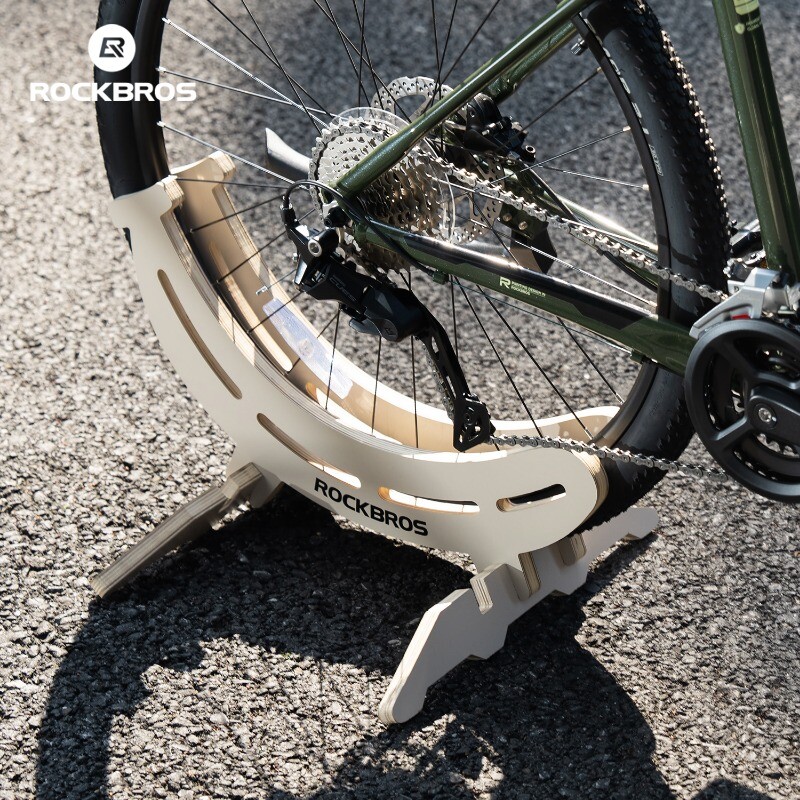 ROCKBROS Wooden Bike Stand Easy Bicycle Storage Rack For Road Mountain Bikes