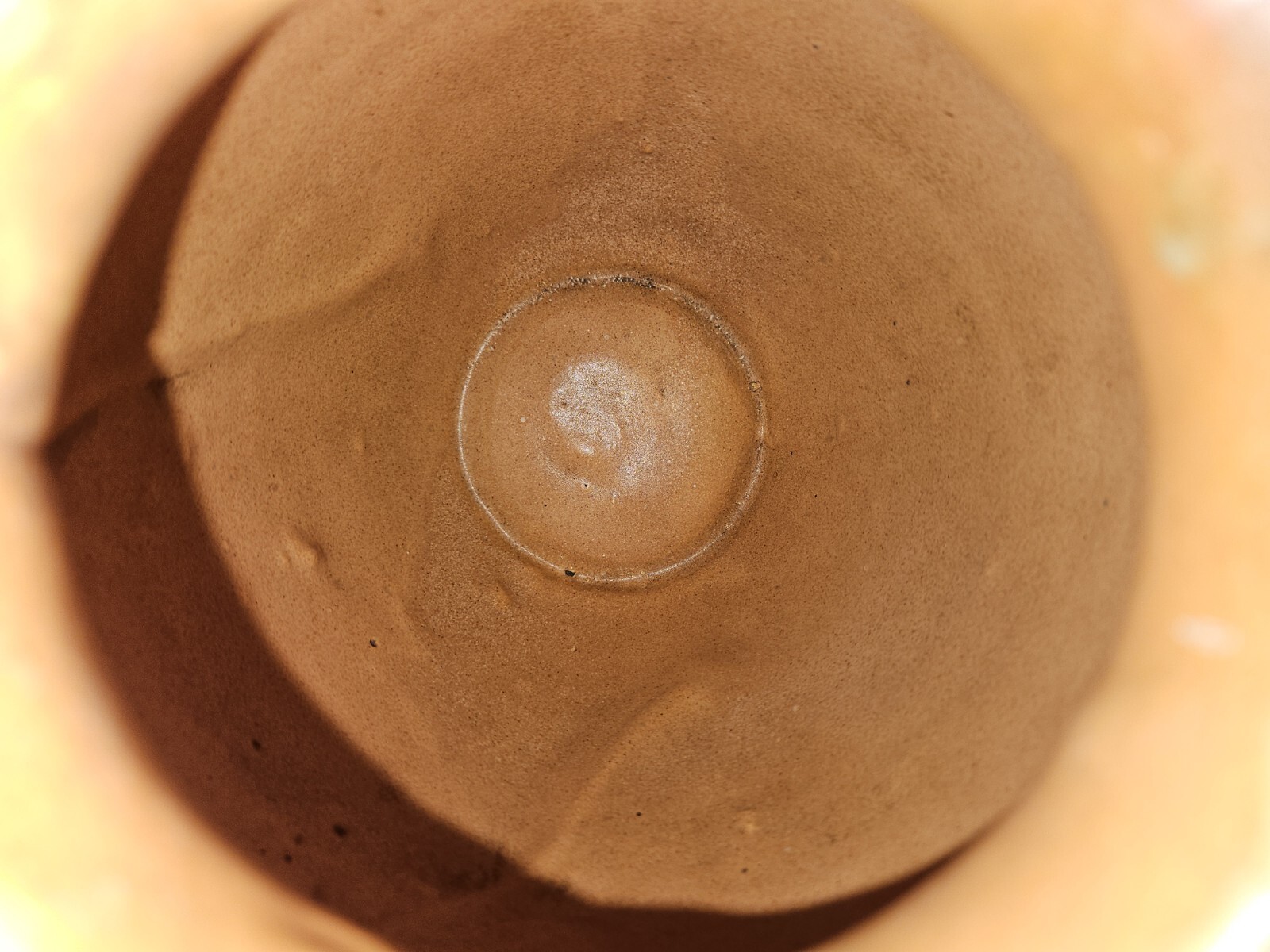 Vintage Burley Winter Art Pottery Wide Mouth Mottled Ceramic Vase 8.5" CRACKED