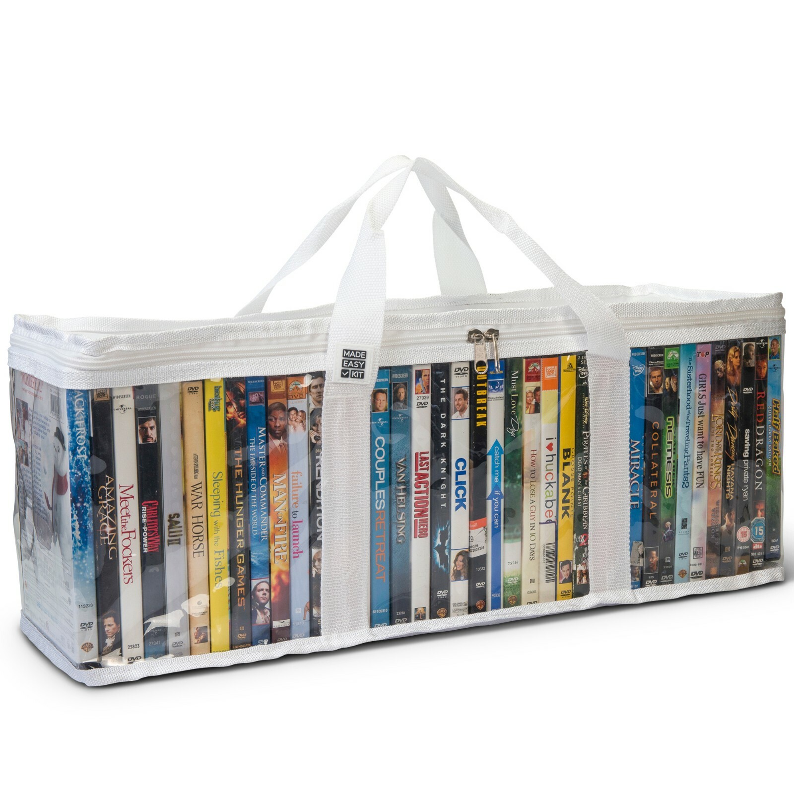 Made Easy Kit DVD Storage Case Portable Clear Organizer w/ Dividers Fits 40 DVDs