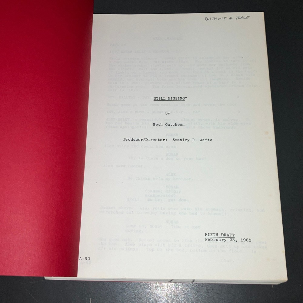 WITHOUT A TRACE (2/23/82) Early Title STILL MISSING / Fox Prod Covers + COA!