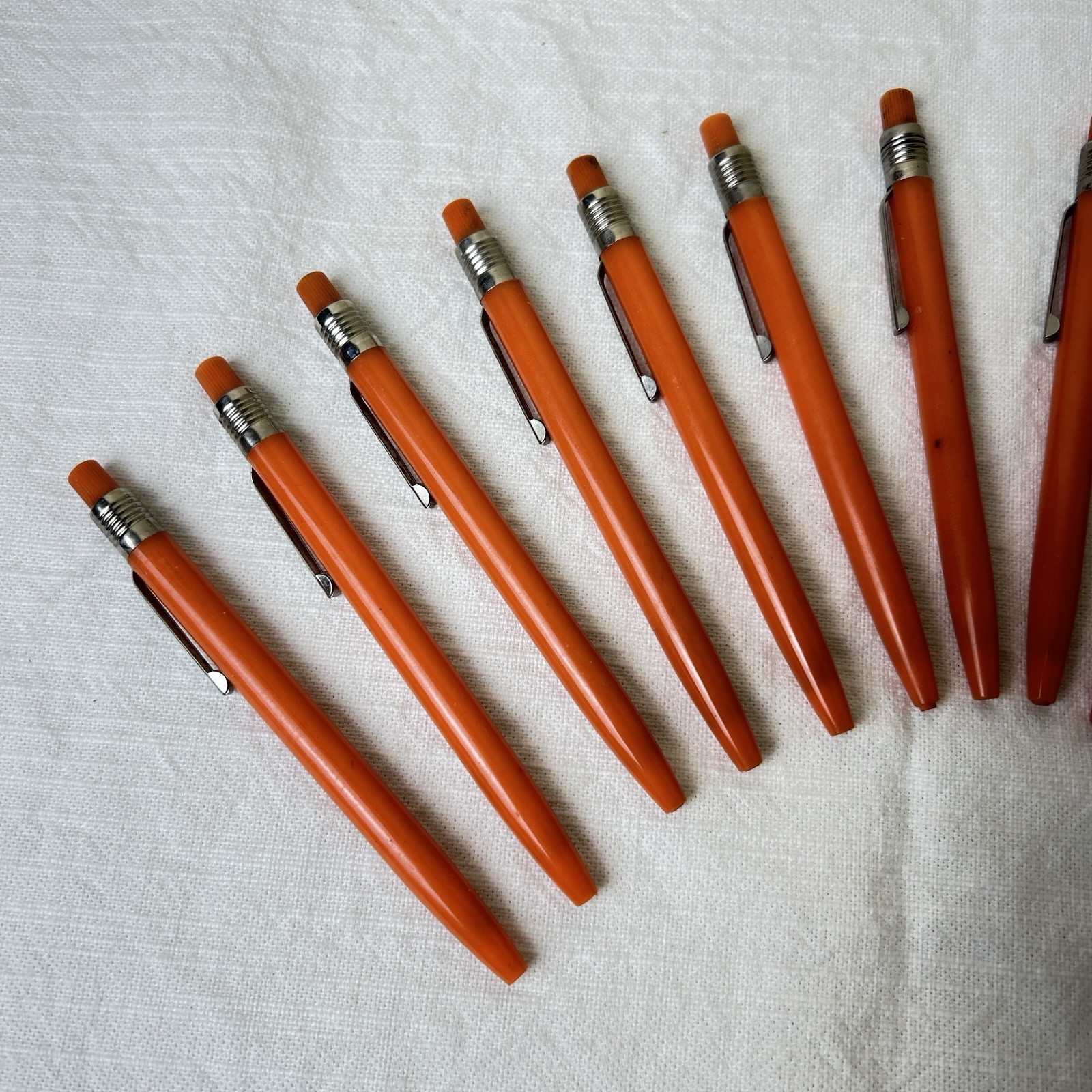 15 Scripto Mechanical Pencil Grease Crayon Orange US Government Vintage