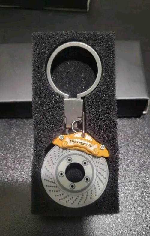 Porsche Brake Caliper Keychain Yellow