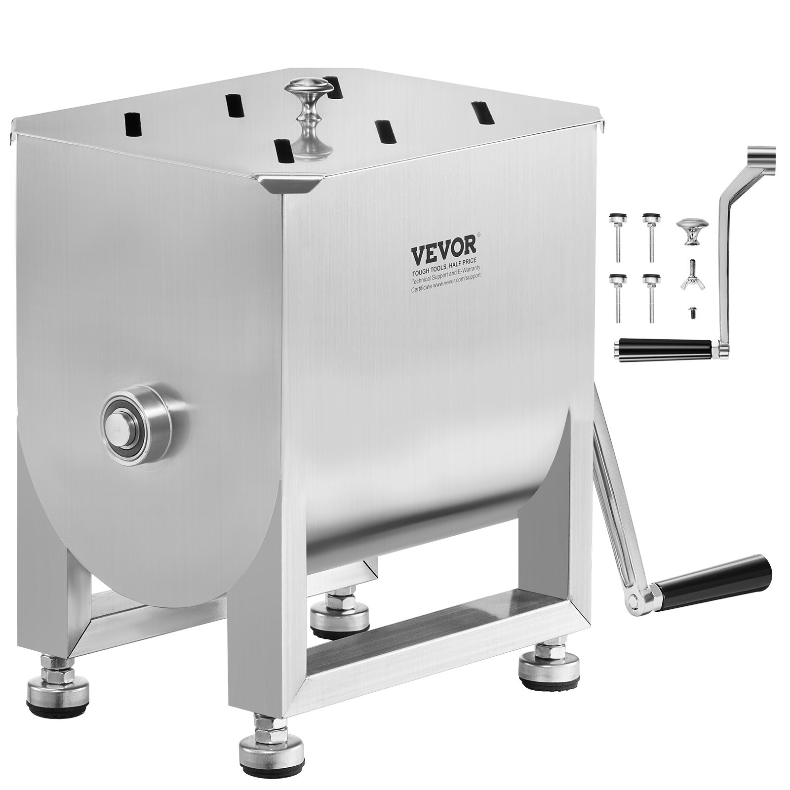 VEVOR Manual Meat Mixer Fixed Tank Mixing Max 15LB for Meat Sausage Mixer