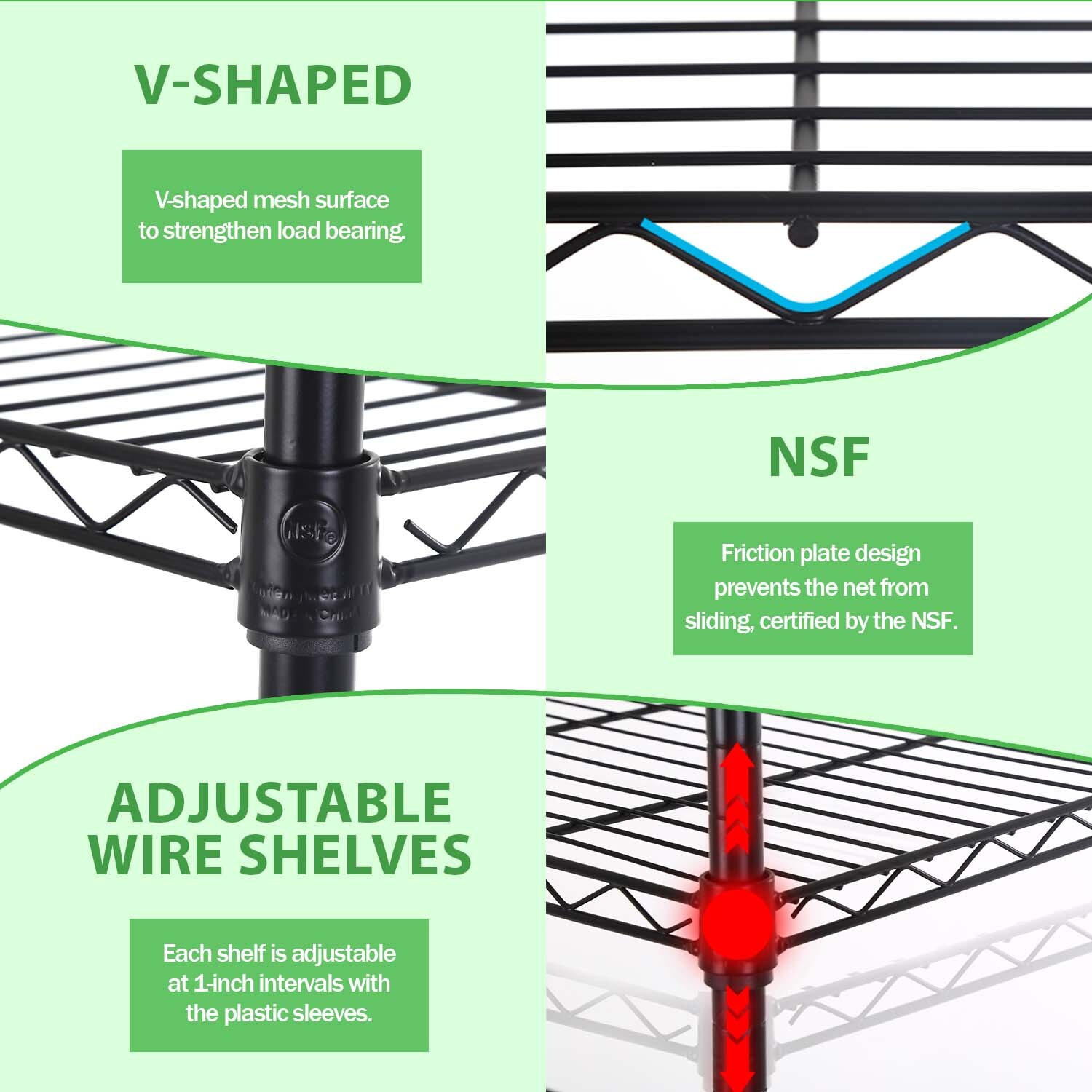 New 6 Tier Wire Shelving Unit NSF Metal Shelf Rack 2100 LBS Capacity 18"x48"x82"