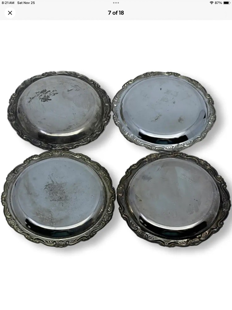 Reed Barton Vtg Silver Plated Steel Serving Set Bowl Plates USA Dining Ware HTF