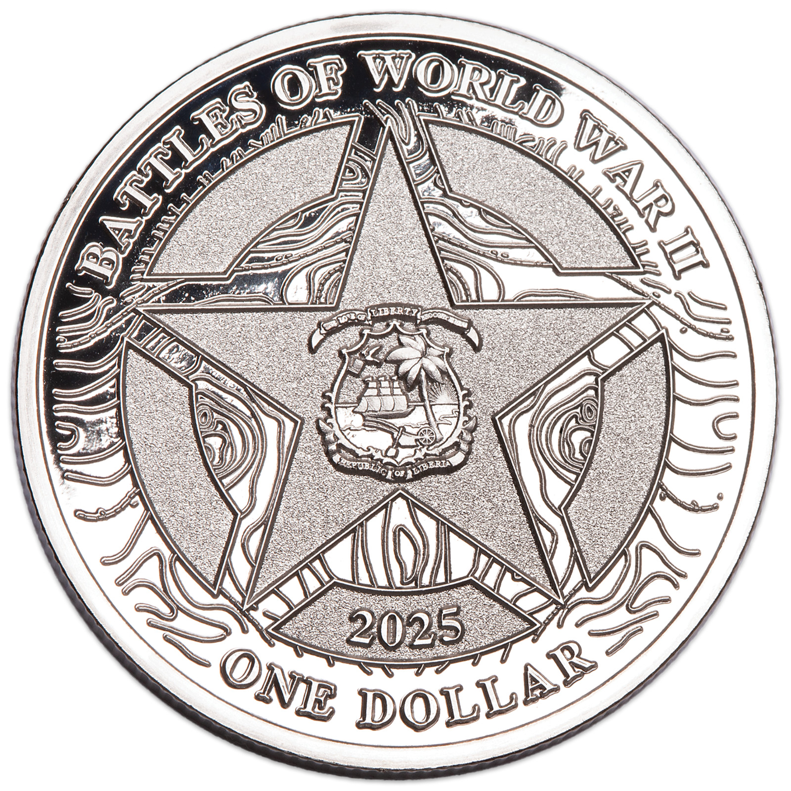 2025 Liberia Jeep Battles of World War II Battle of Midway Prooflike $1 Coin