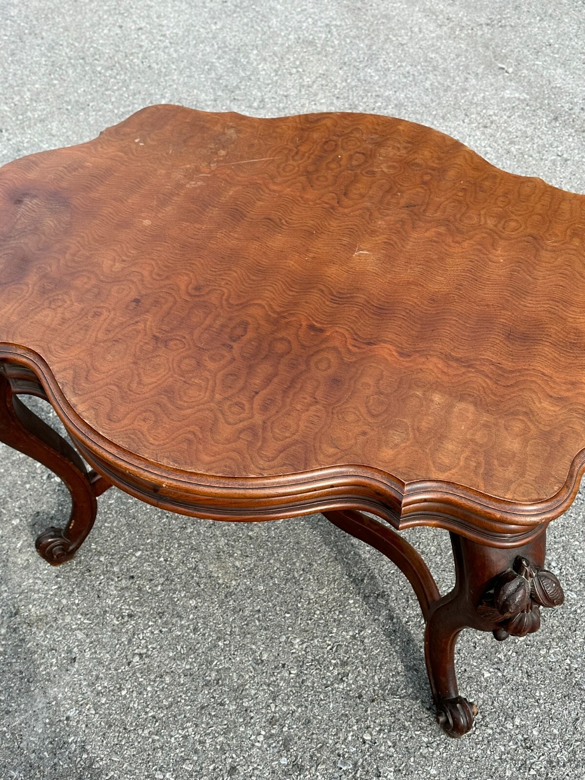 antique carved victorian parlor table center stand 1870 clean turtle top