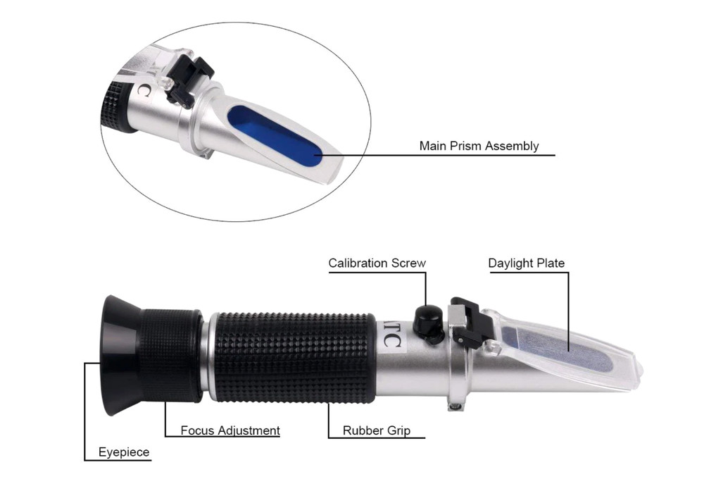 0-32% ATC Refractometer Brix Beer Fruit Juice Sugar Tester Meter Tool US