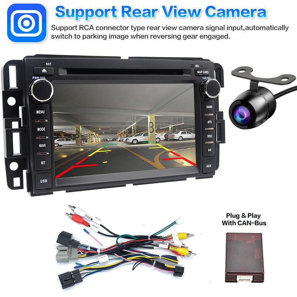 Car Radio Stereo DVD Apple Carplay For Tahoe Yukon Silverado Traverse 2007-2013
