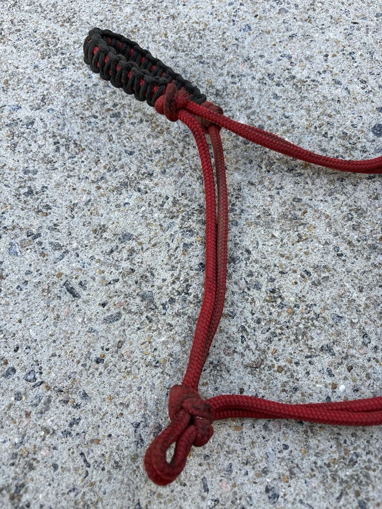 USED/DIRTY Red/Black Horse Rope Halter