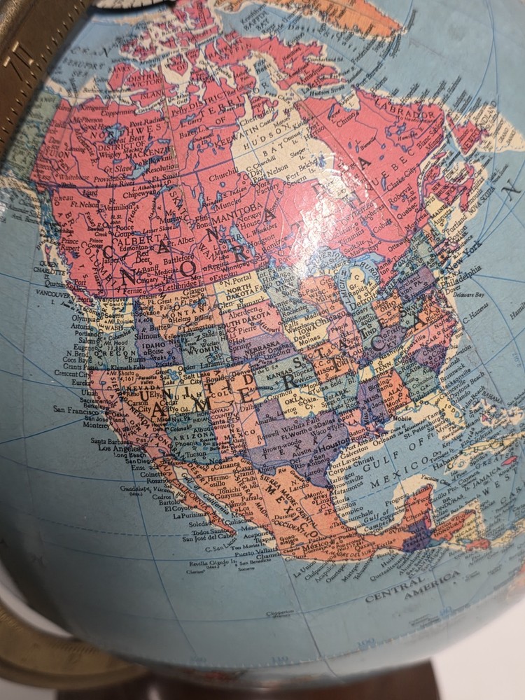 VINTAGE Replogle 10 Inch Reference Globe, Chicago ILL - Gustav Brückmann