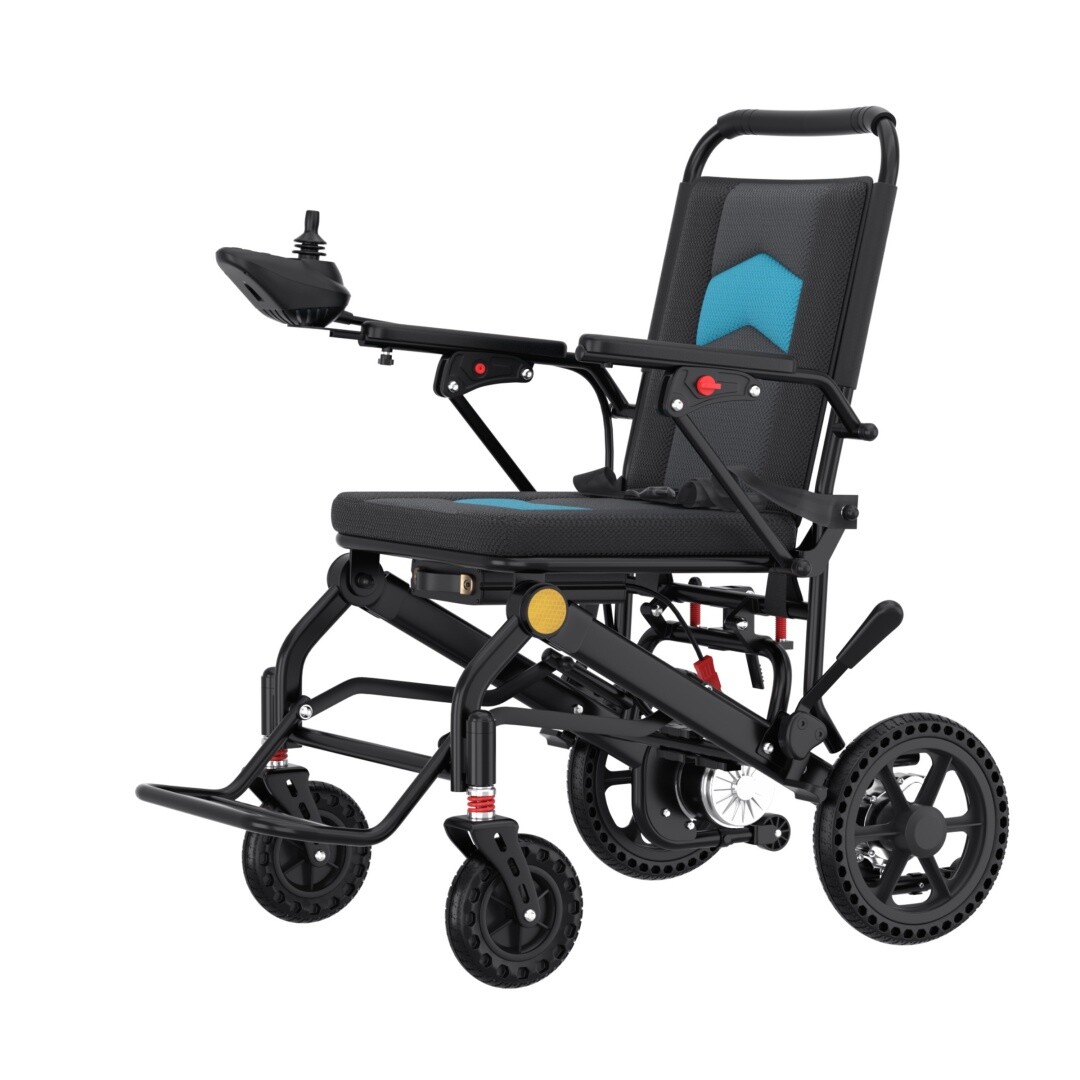 Foldable Lightweight Electric Wheelchair Mobility Powerchair All Terrain Adults