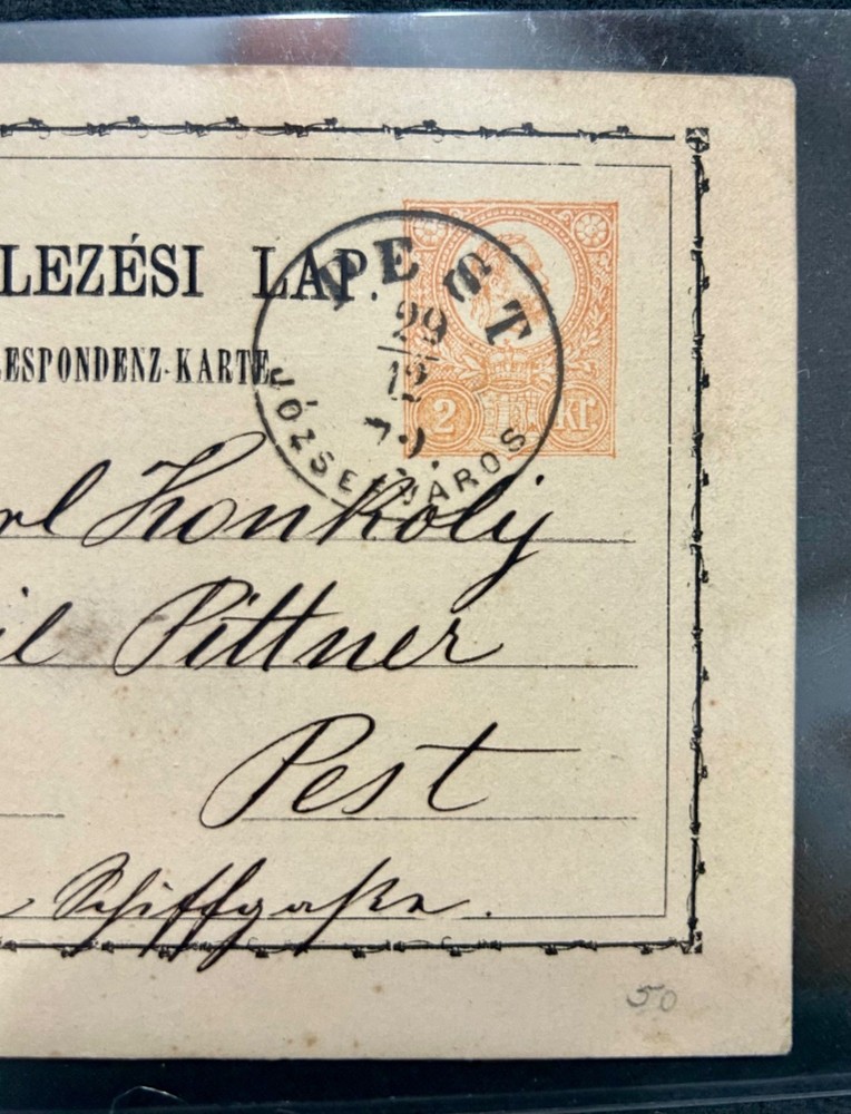 1872 Local Post card Pest Hungary