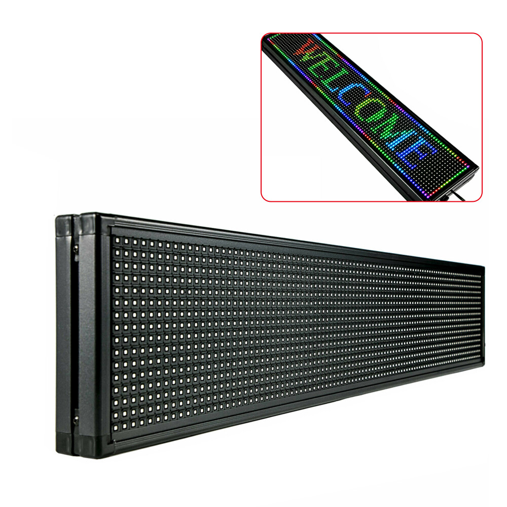 LED Sign 40" X 8" Scrolling Message Display Board 7 Color Programmable