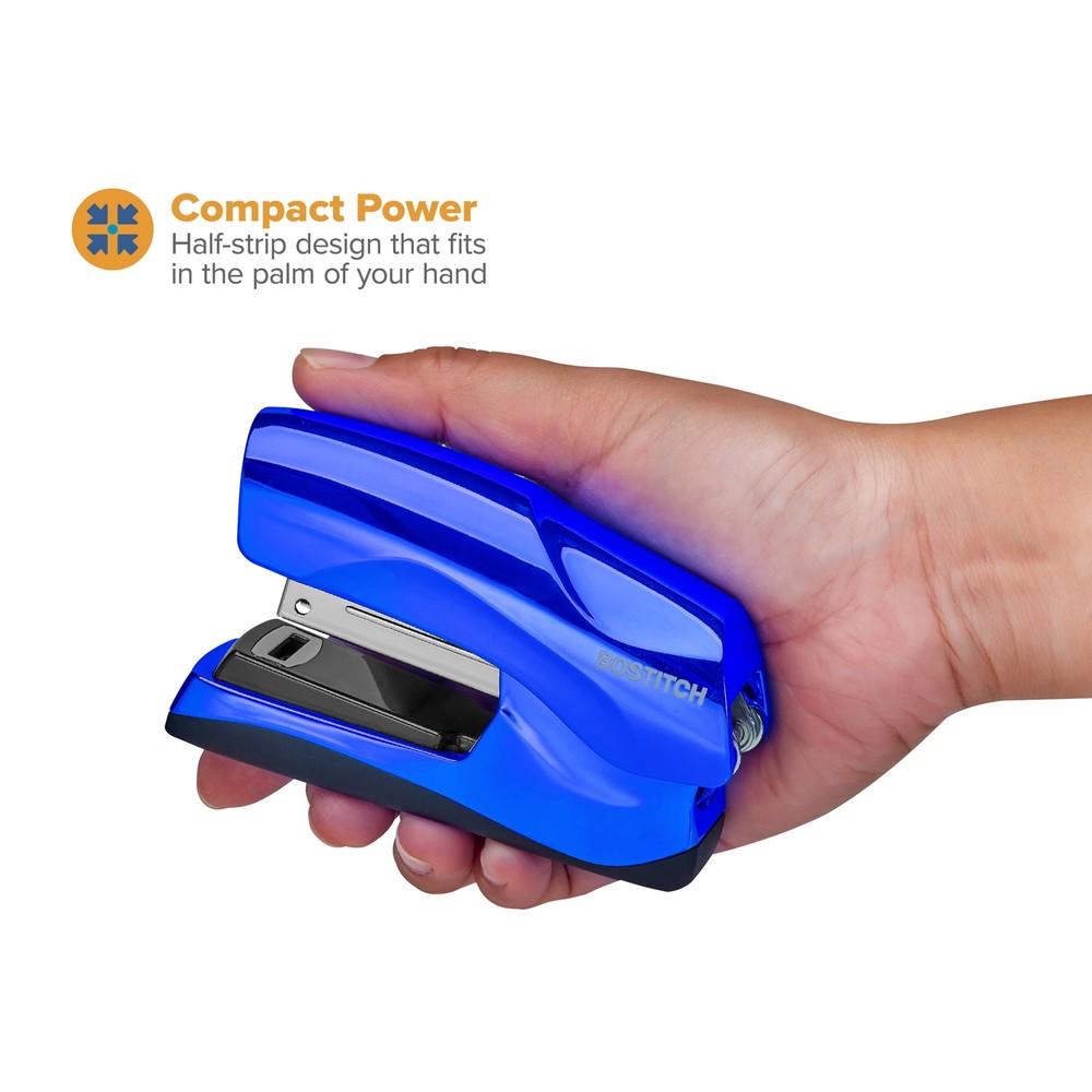 Flat Clinch Stapler, 40 Sheets, Metallic Purple